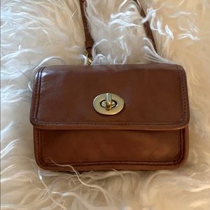 Tan Mini Leather Crossbody Bag